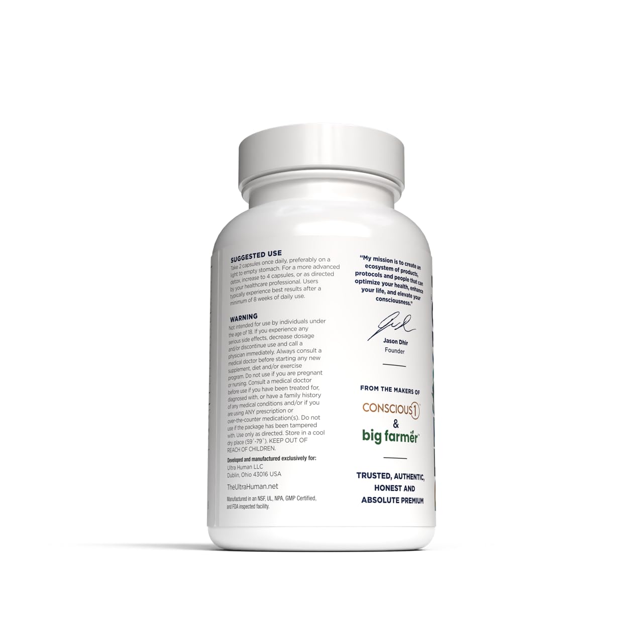 Close-up of Detox19+ ingredients: Zeolite, NAC, Shilajit, Organic Greens