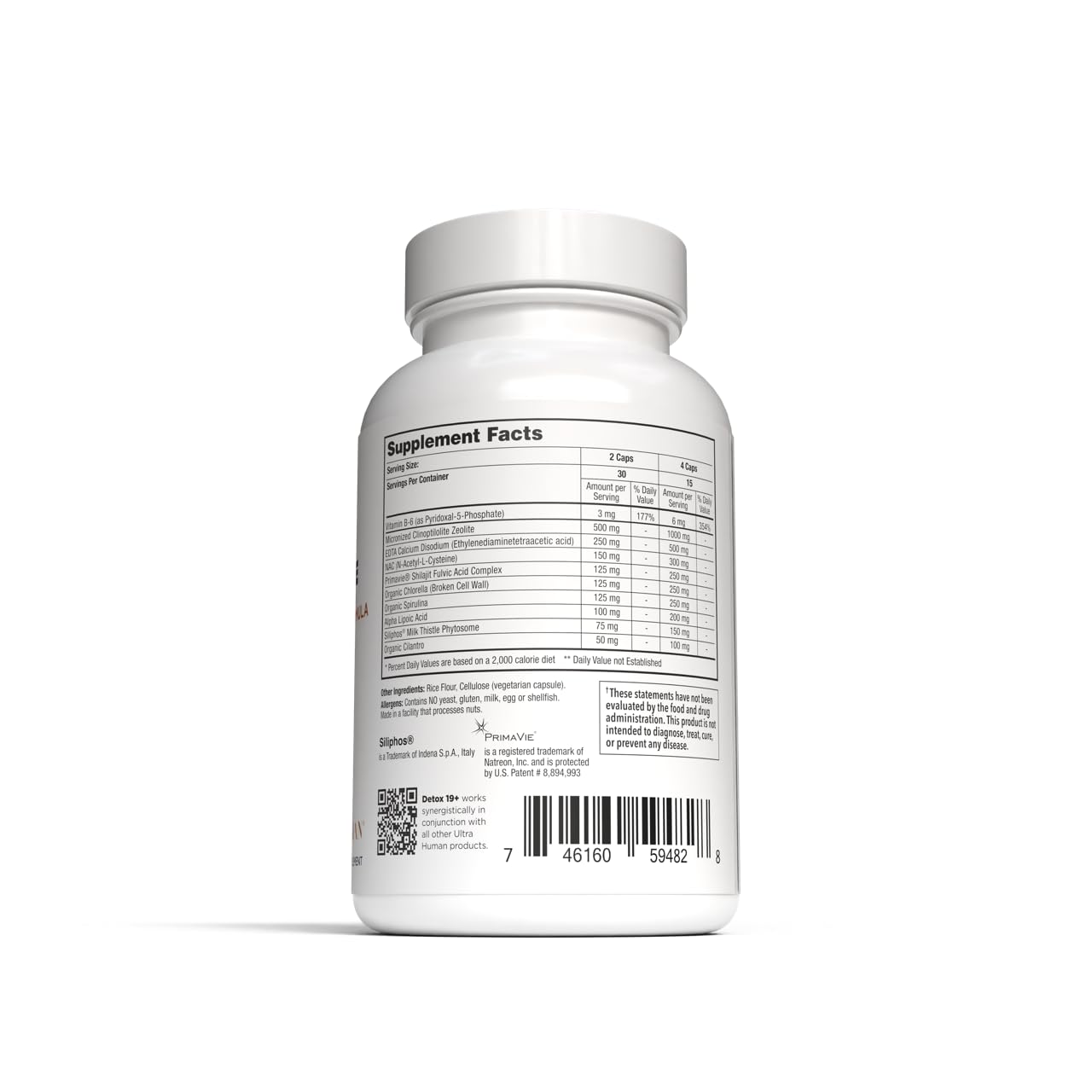 Lifestyle image showing detox capsules with greens