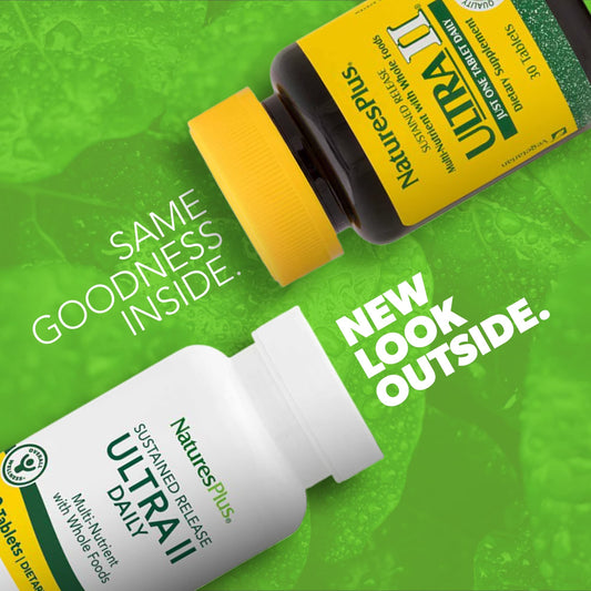 Close-up of Ultra II product label with vitamins and minerals