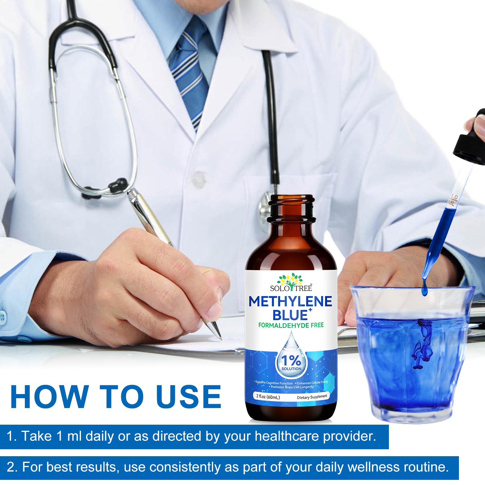 Educational diagram for Ultra Methylene Blue 1% Solution benefits