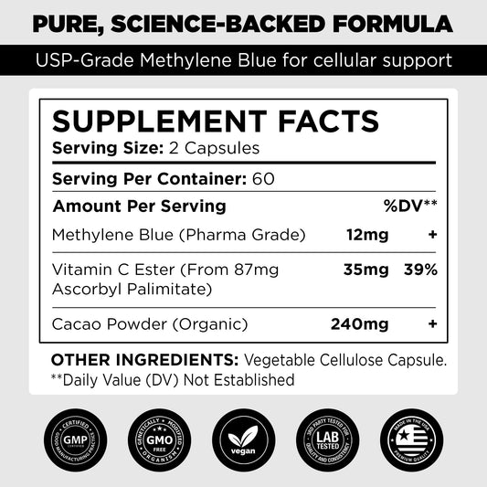 Brain-supporting methylene blue 12mg formula