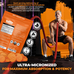 Ultra-micronized creatine monohydrate gummies in orange flavor