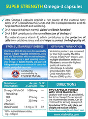 Front label of Ultra Omega 3 High Potency 60 Caps