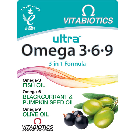 Bottle of Ultra Omega Capsules, 60-count pack