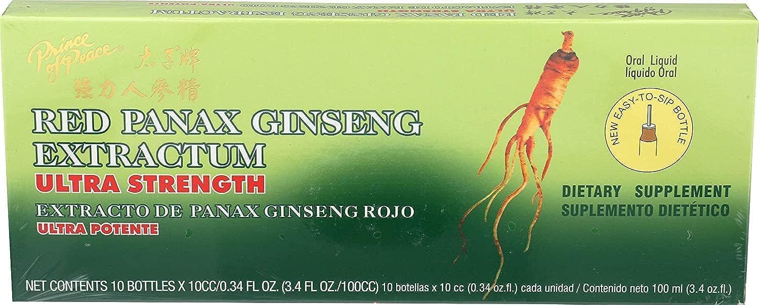Ultra Strength Red Panax Ginseng Extract Prince of Peace bottles – 30 per pack, 10cc each