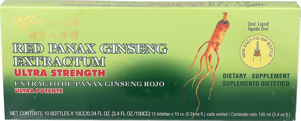 Ultra Strength Red Panax Ginseng Extract Prince of Peace bottles – 30 per pack, 10cc each