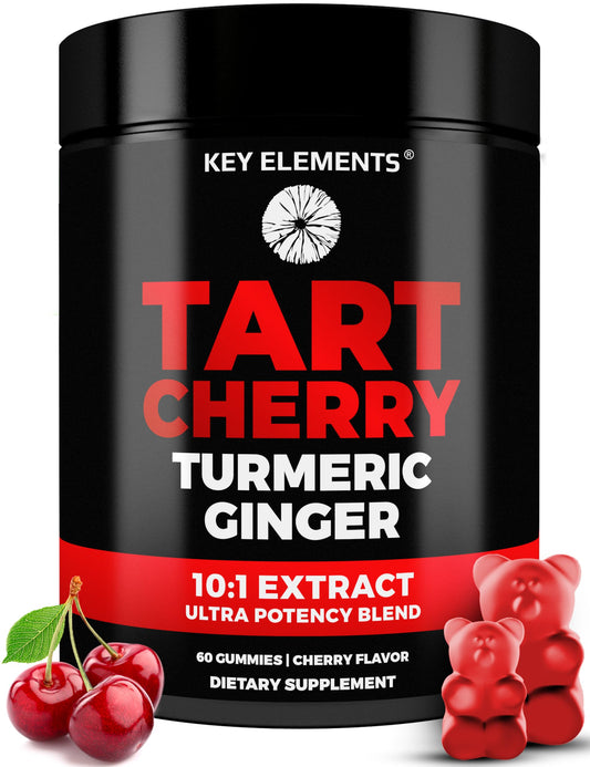 Front packaging of Ultra Strength Tart Cherry Gummies with Turmeric & Ginger
