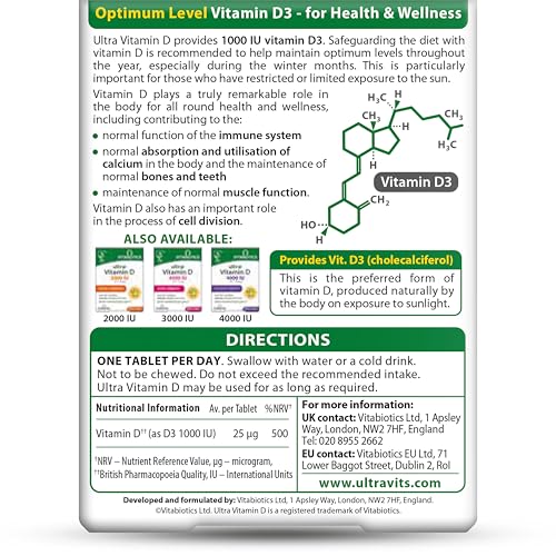 Close-up of easy swallow Ultra Vitamin D tablets