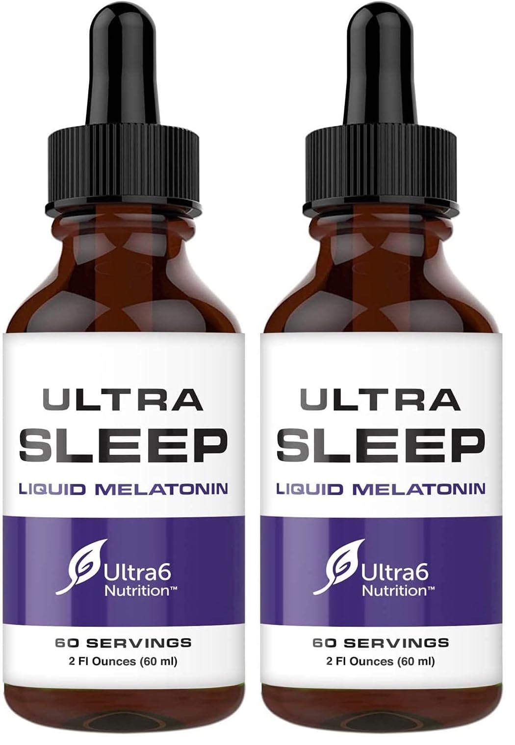 Bottle of Ultra6 Melatonin Drops with Valerian Root – Pack of 2