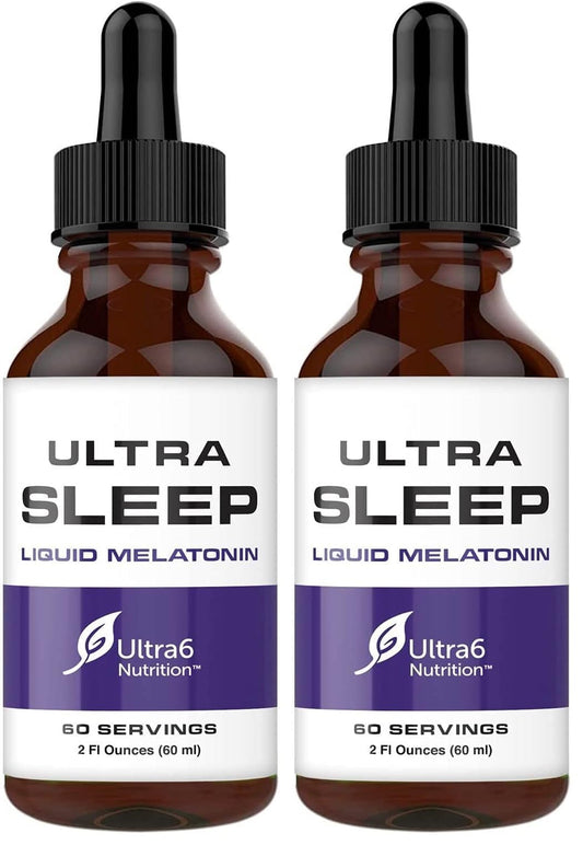 Bottle of Ultra6 Melatonin Drops with Valerian Root – Pack of 2