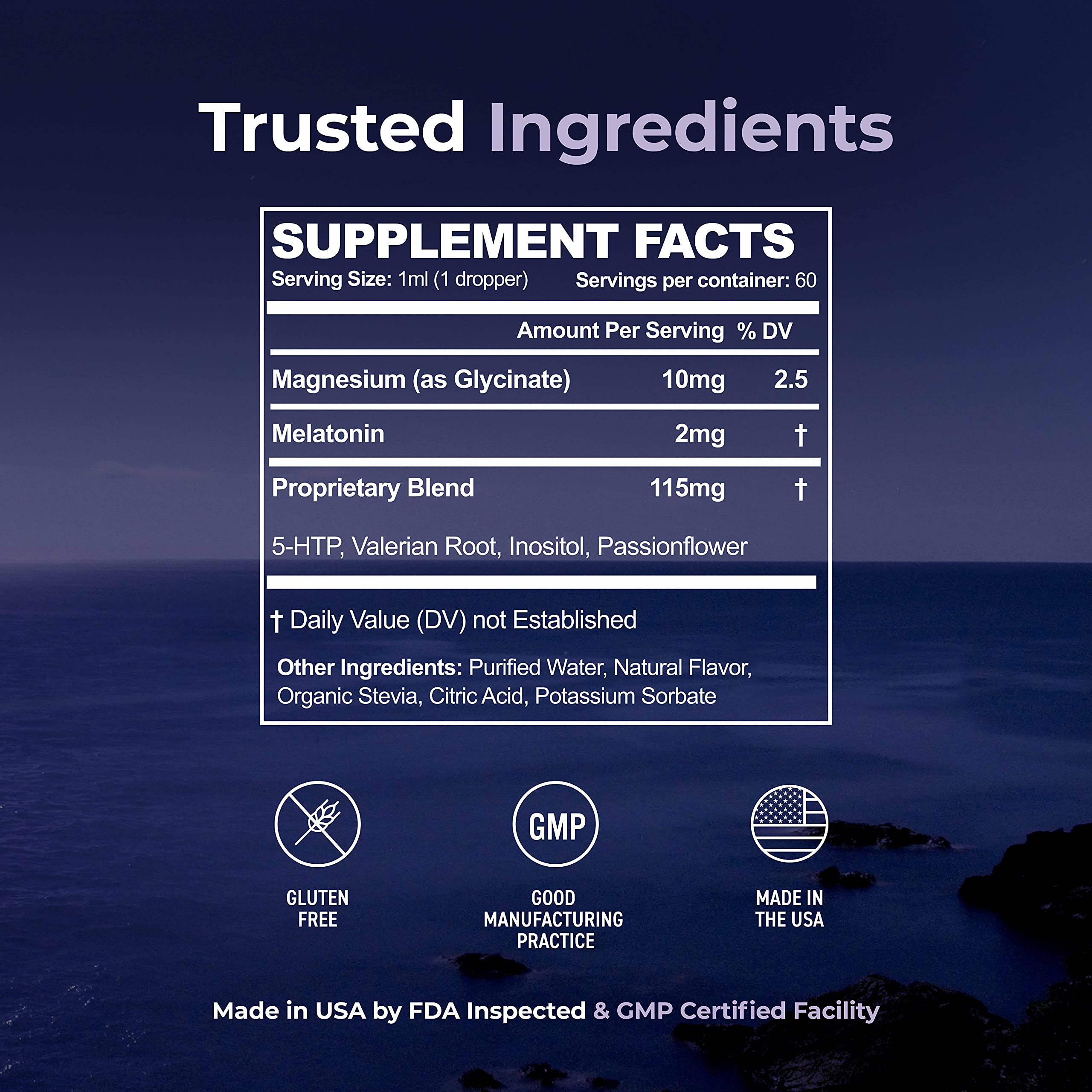Ingredient blend includes melatonin, valerian root, 5-HTP and passion flower