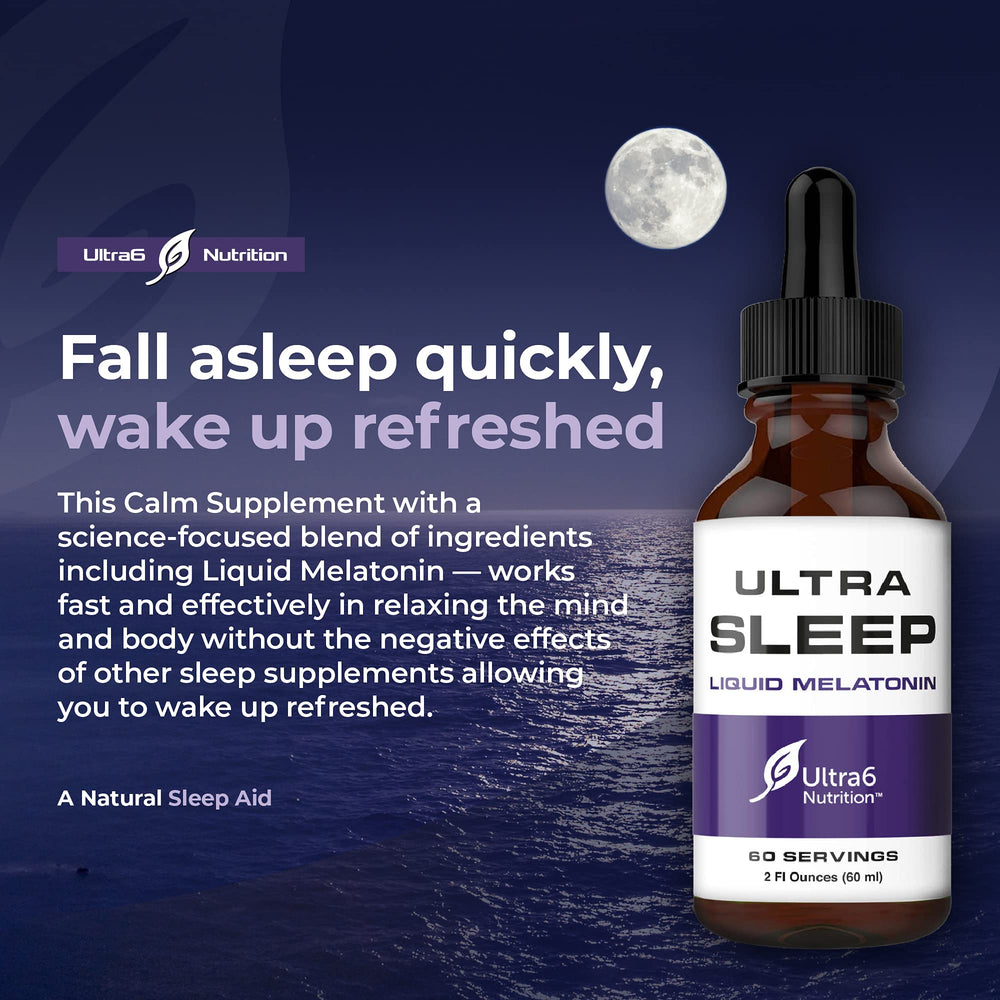 Adult sleeping peacefully after taking liquid sleep aid