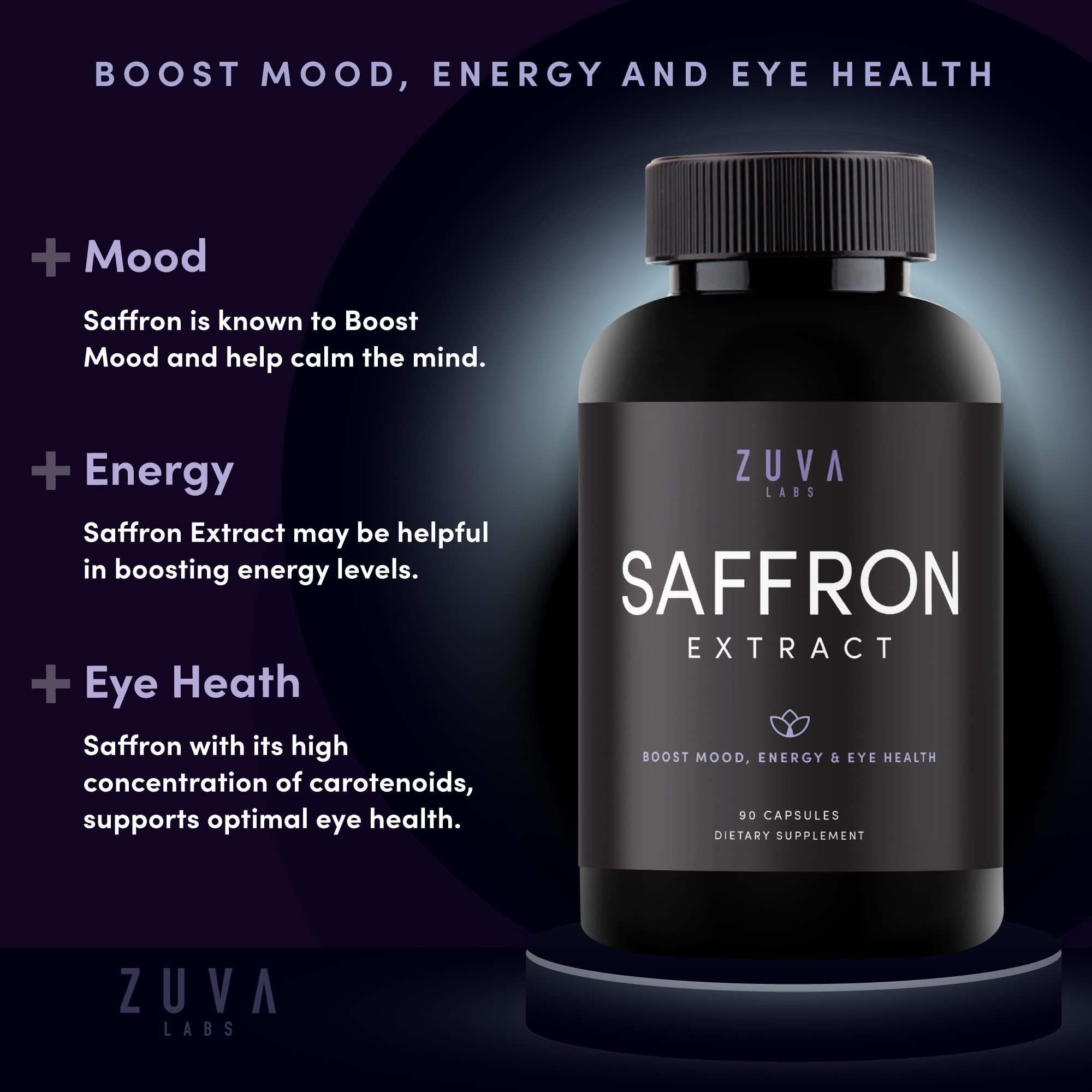 Close-up of saffron extract capsules