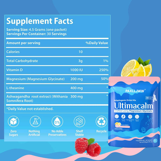UltraCalm Raspberry Lemonade single-serve packets for on-the-go use