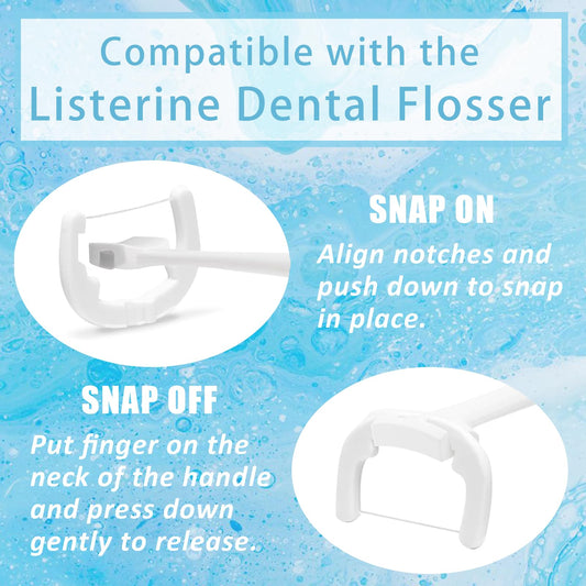Snap-on compatibility with Listerine Ultraclean Access Flosser handle