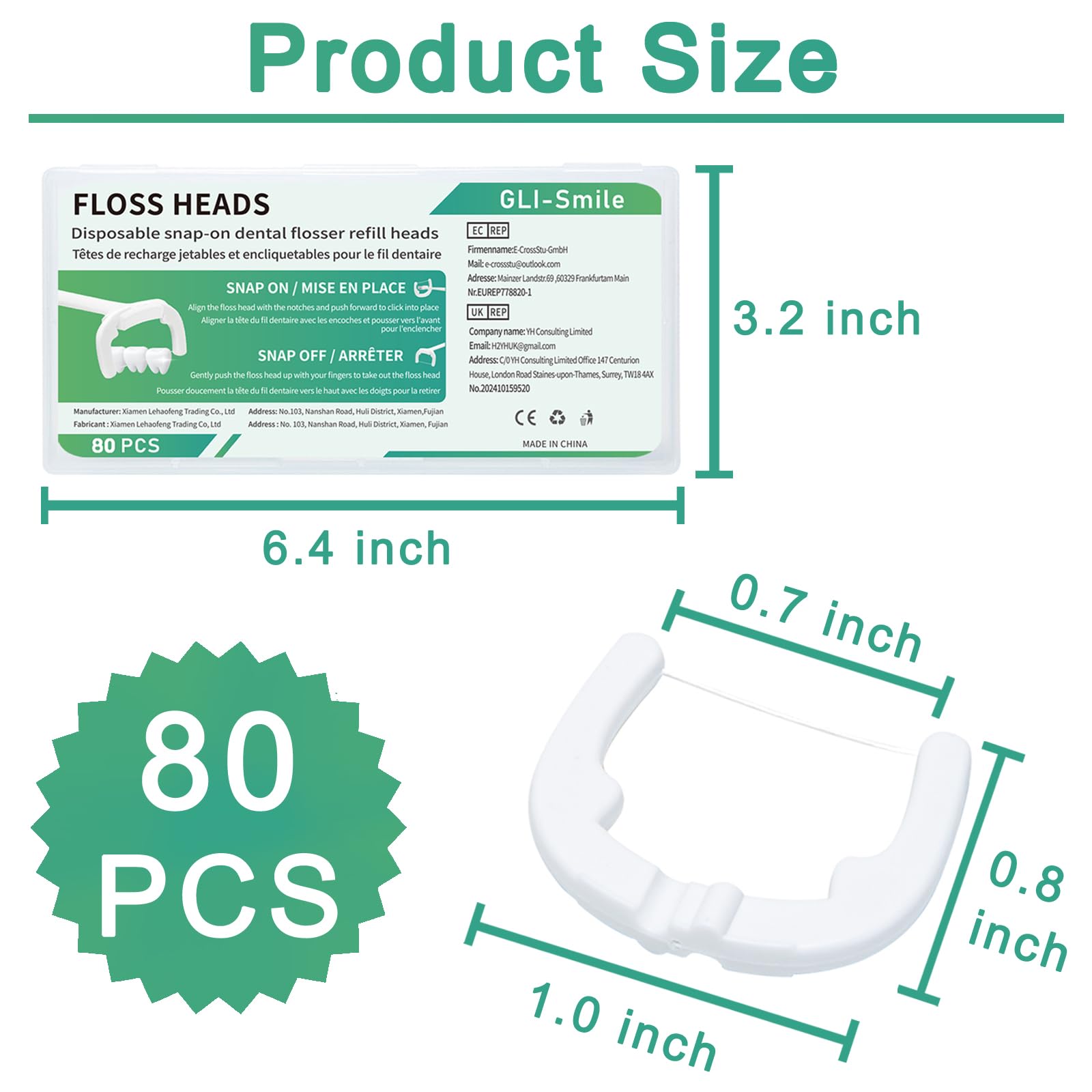 Flosser refill head removing plaque from hard-to-reach areas