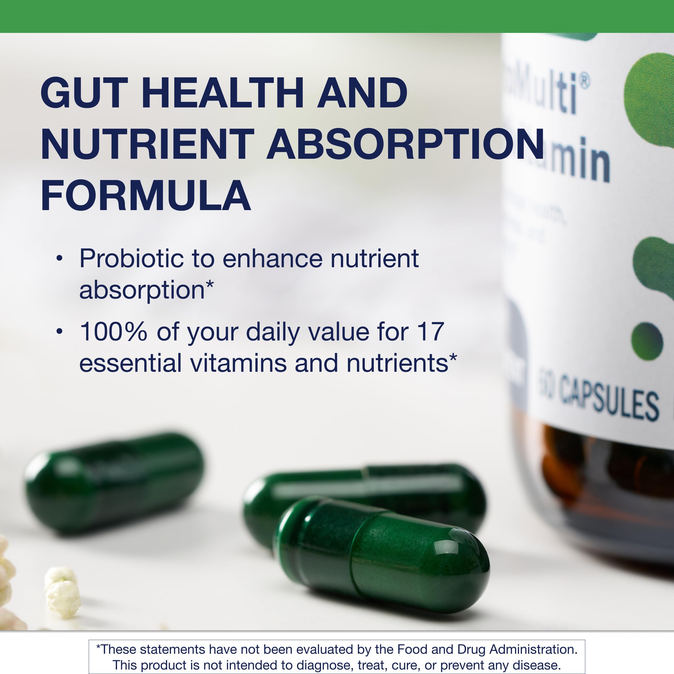 Product label highlighting gluten-free and allergen-free formulation