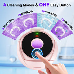 Mouth guards and aligners in the cleaning solution