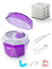 Exterior front view of rechargeable ultrasonic retainer cleaner