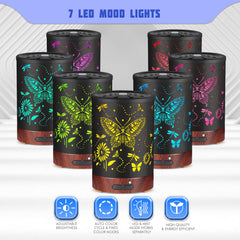 Whisper-quiet ultrasonic diffuser with night light and 7 color options