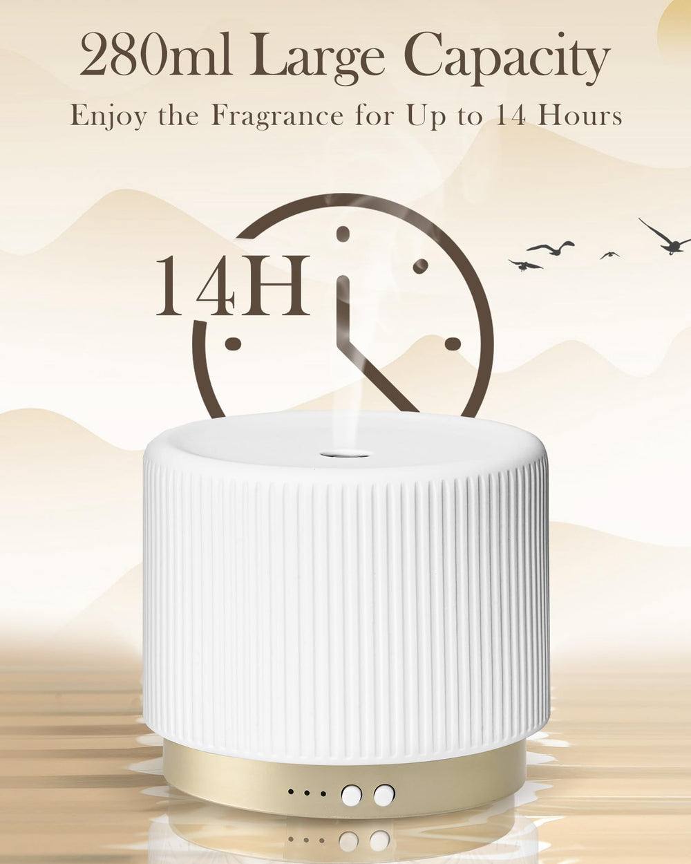 Ultrasonic diffuser operating quietly for better sleep