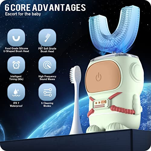Two silicone U-shaped brush heads for kids