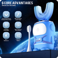 Close-up of U-shaped silicone brush head for kids