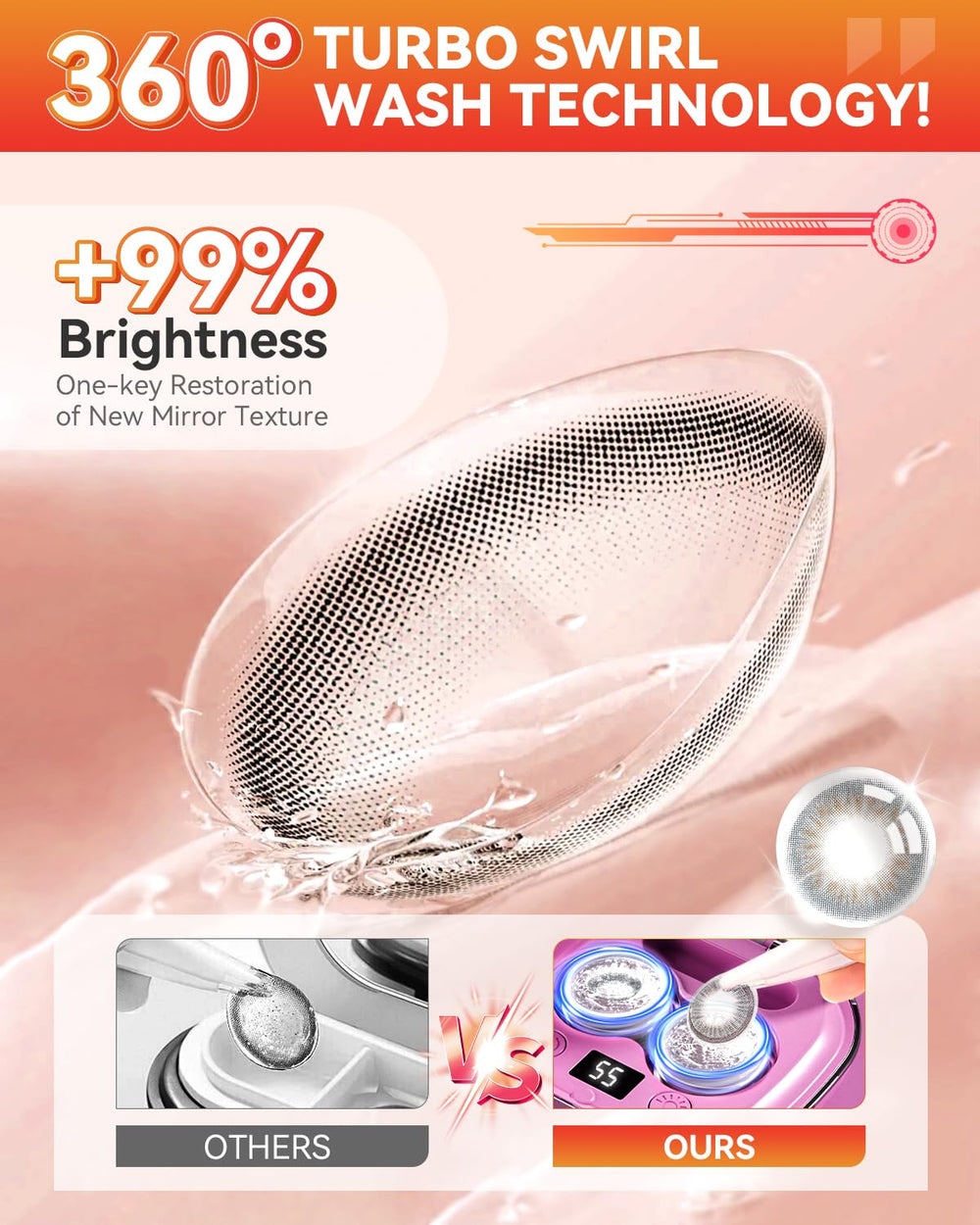 Built-in mirror with makeup lamp for eye care