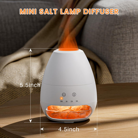 Ultrasonic diffuser with two-color flame effect (warm amber and cool blue)