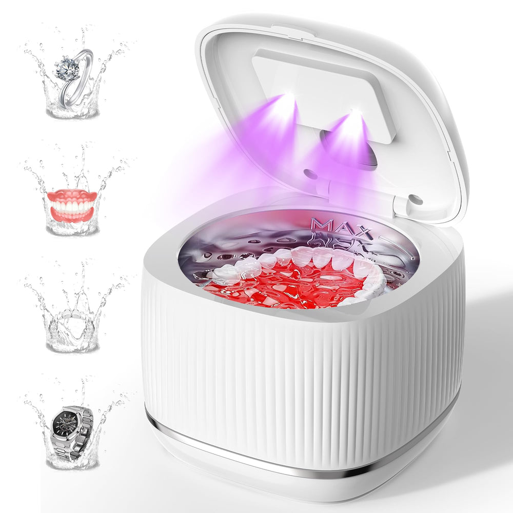 Front view of the 2025 upgraded 3-in-1 Ultrasonic Retainer Cleaner with degassing, UV and ultrasonic features