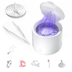 Ultrasonic Retainer Cleaner device, white compact design