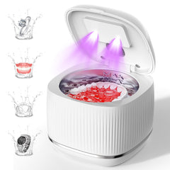 Front view of the 2025 upgraded 3-in-1 Ultrasonic Retainer Cleaner with degassing, UV and ultrasonic features