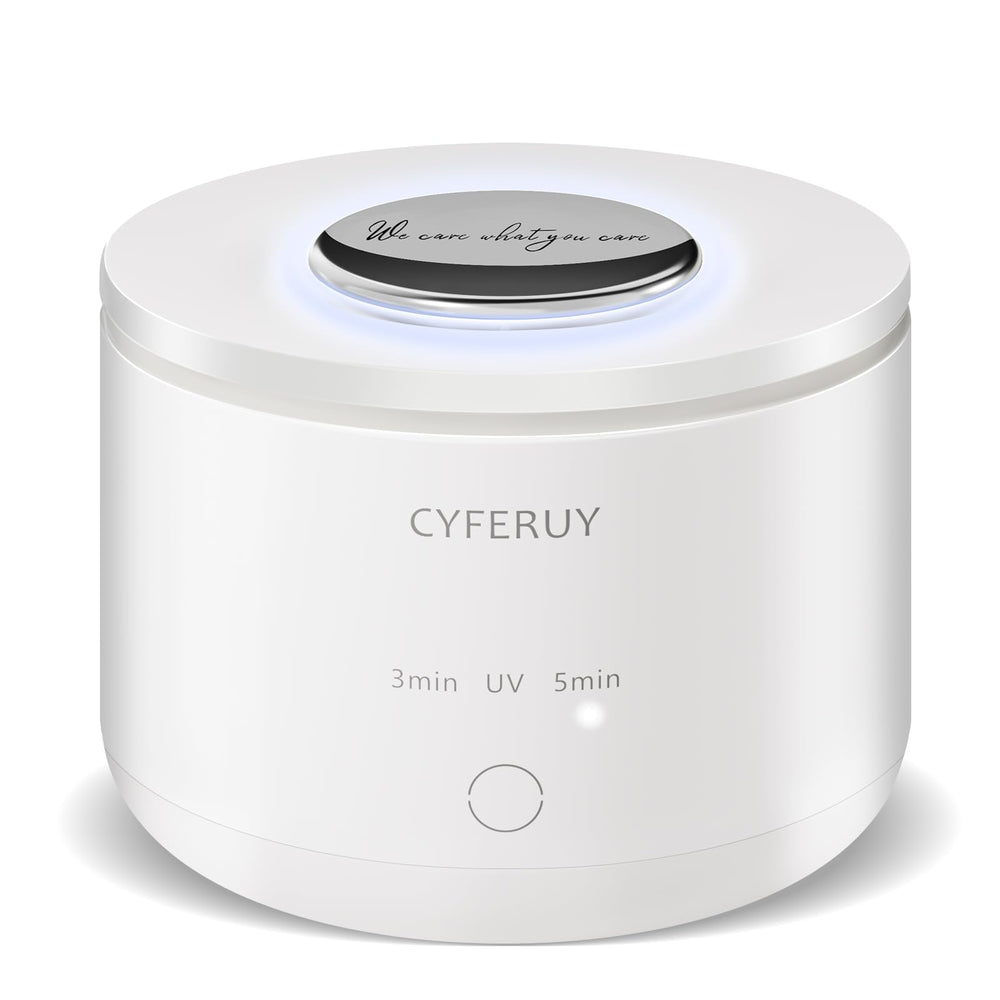 Ultrasonic retainer cleaner device on countertop