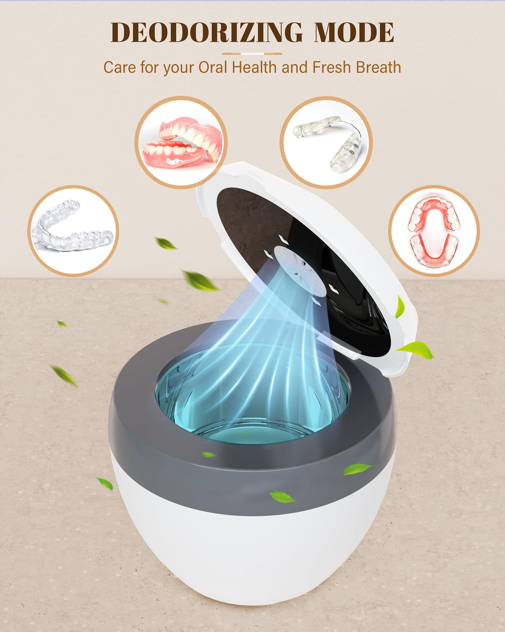 Usage demonstration with items placed for cleaning