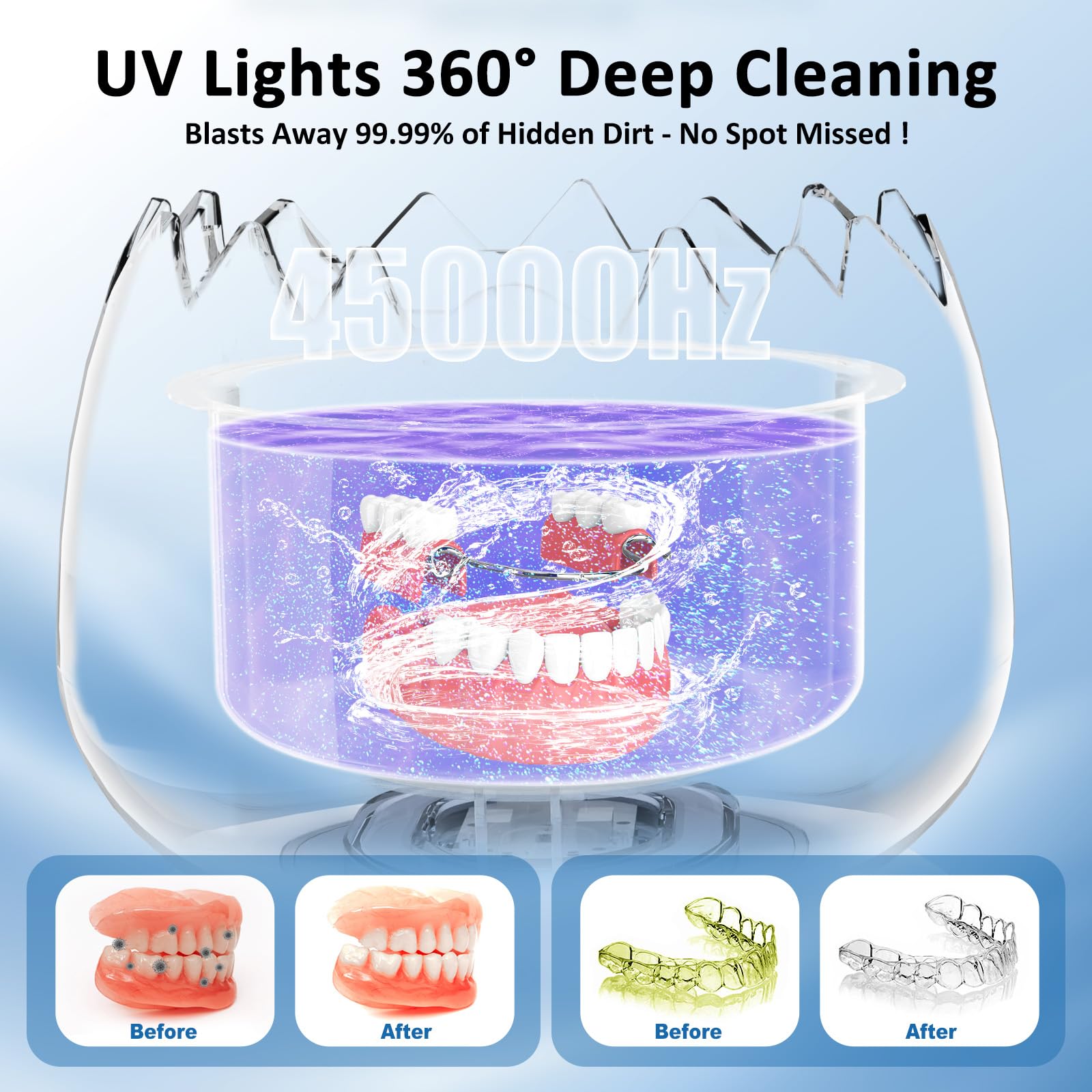 Detachable tank base of IPX7 waterproof cleaner