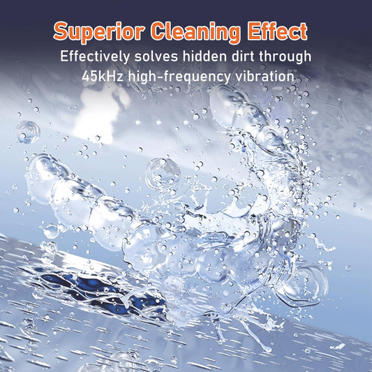 Close-up of 45kHz ultrasonic cleaning mechanism