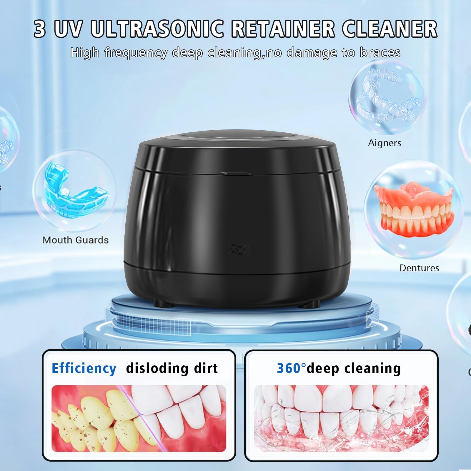 Inside cavity of the cleaner with space for small items
