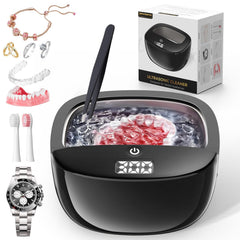 BEKOMIYA Ultrasonic Retainer Cleaner black, 150ml capacity, front view