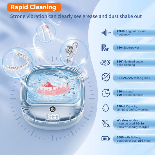 Close-up of cleaning chamber and UV light indicator