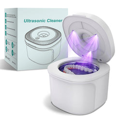 Ultrasonic retainer cleaner with UV lamp, white finish