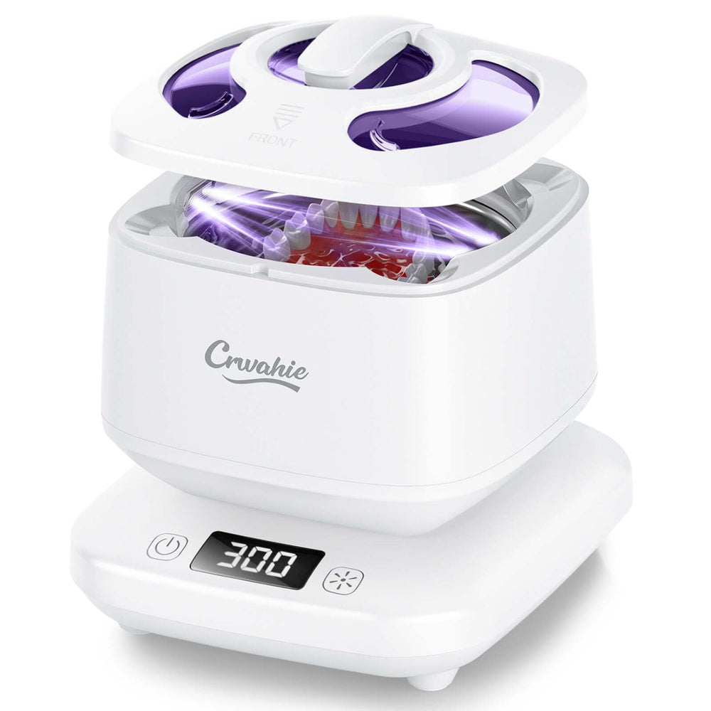 Front view of Ultrasonic Retainer Cleaner in white