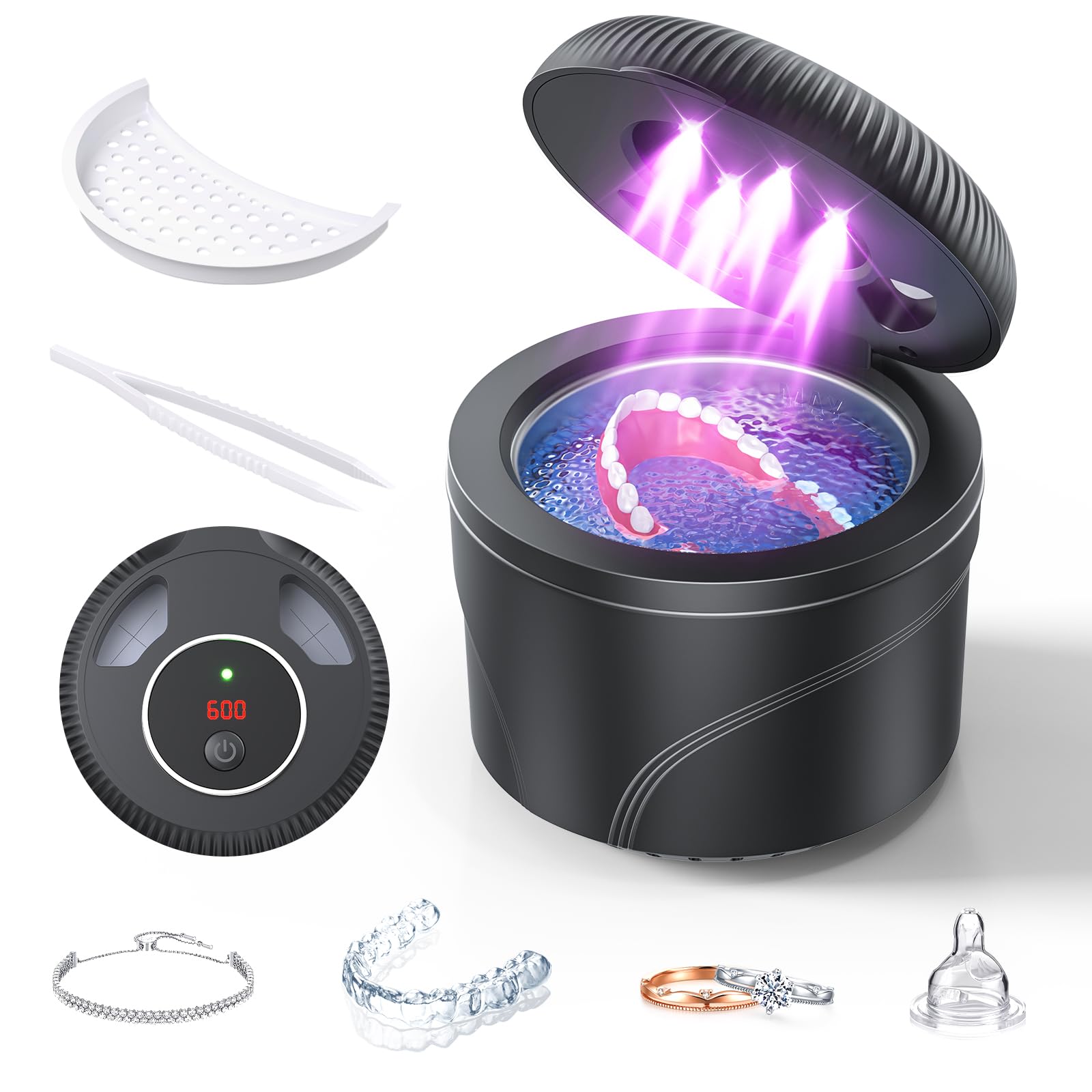 Front view of the ultrasonic retainer cleaner