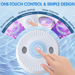 Shelf and tweezers included for cleaning jewelry