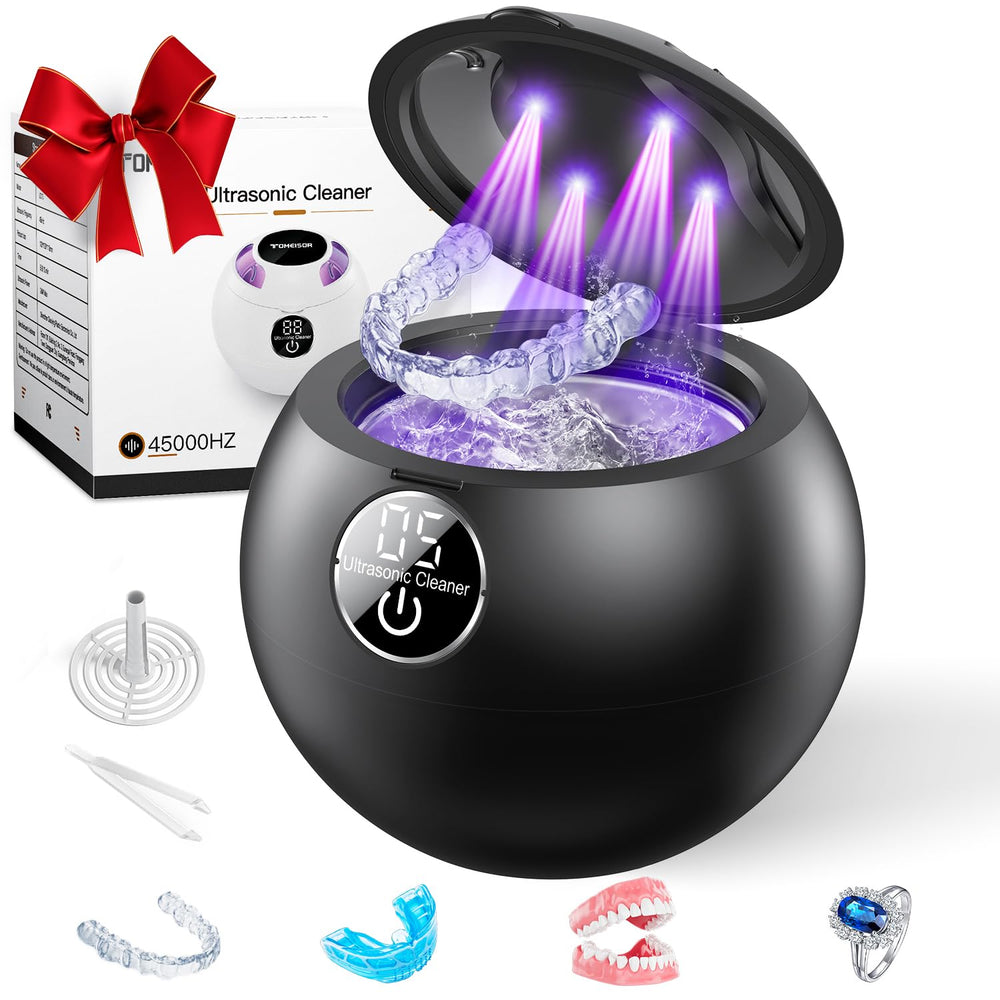 Front view of black Ultrasonic Retainer Cleaner Machine