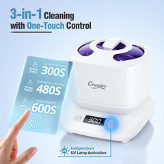 Top view of the white ultrasonic retainer cleaner