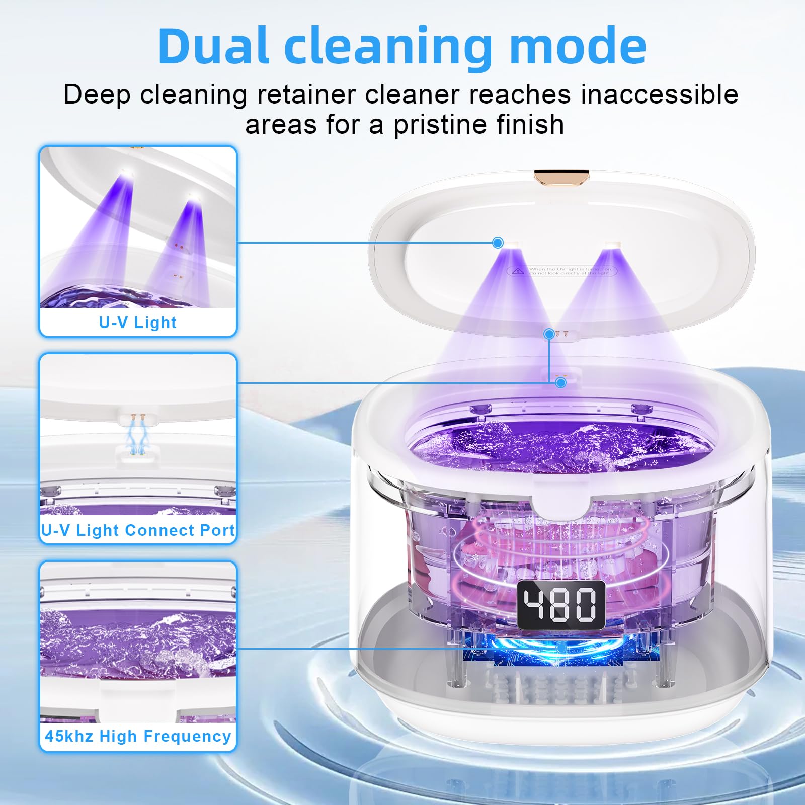 Close-up of 230ml cleaning chamber
