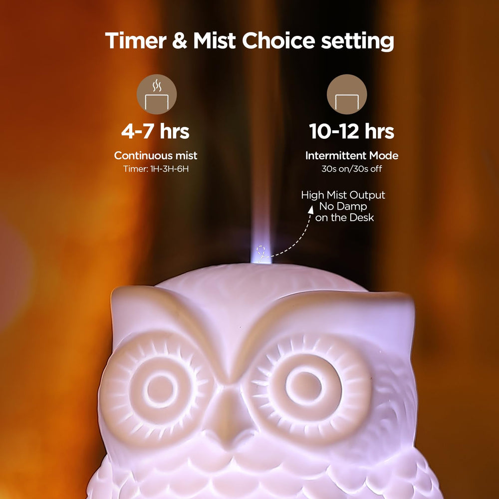 Ultrasonic stone porcelain owl diffuser