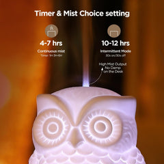 Ultrasonic stone porcelain owl diffuser