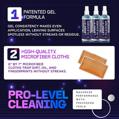 AR-coated and non-glare lenses being cleaned