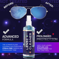 Gel-based cleaner formula staying on lens